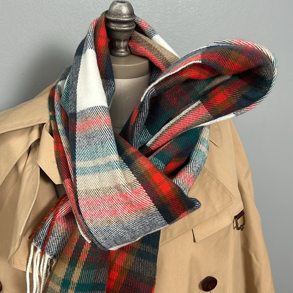 J crew plaid rectangular scarf with fringes - gently used - Picture 10 of 16